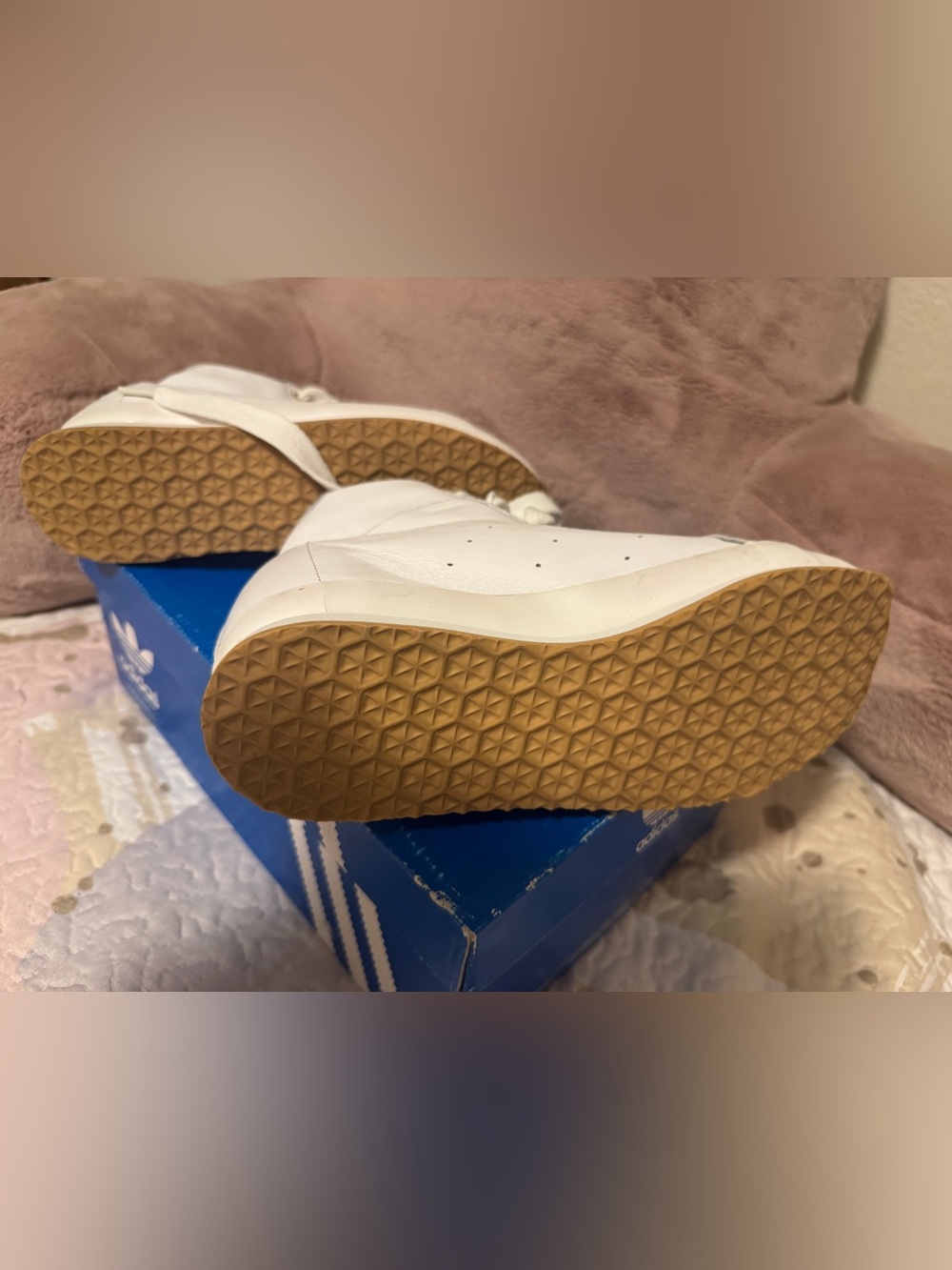 ADIDAS OPENING CEREMONY White Leather High Top Sneakers with hidden wedge! - Picture 7 of 8